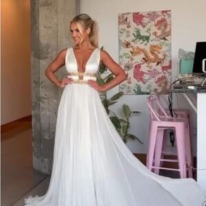 Elegant White Evening Gown